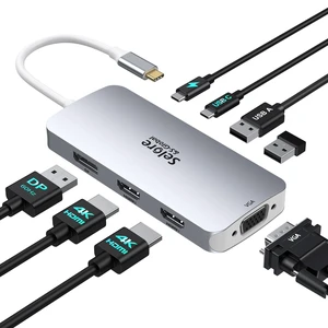 USB C Docking Station Dual HDMI Monitor Adapter Selore USB C Hub 4 Monitors | Docking Station with Dual HDMI, Displayport, VGA, 100W PD Charging, 3USB 2.0 Ports Adapter for Dell XPS,HP USB C Docking Station Dual HDMI Monitor Adapter Selore USB C Hub 4 Monitors | Docking Station with Dual HDMI, Displayport, VGA, 100W PD Charging, 3USB 2.0 Ports Adapter for Dell XPS,HP