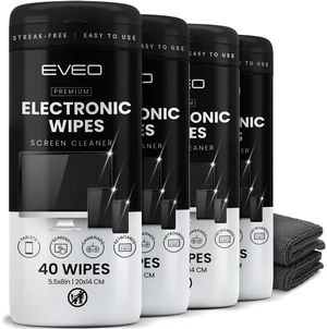 Electronic Wipes Streak-Free Screen Cleaner, TV Screen Cleaner for Smart TV, Screen Wipes Computer Cleaner, TV Cleaner for Electronics: Laptop, Car Phone, iPad | Microfiber Cloth Included [160 Wipes]