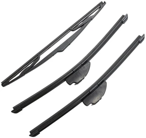 Silbak Wiper Blade Set compatible with Jeep Wrangler Unlimited 2007-2017, Front and Rear 3-Piece, Driver 15 in, Passenger 15 in, Rear 14 in Silbak Wiper Blade Set compatible with Jeep Wrangler Unlimited 2007-2017, Front and Rear 3-Piece, Driver 15 in, Passenger 15 in, Rear 14 in