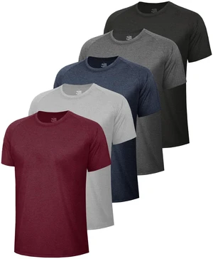 5 Pack Workout Shirts for Men-Quick Dry Black Gym Moisture Wicking Short Sleeve T-Shirts for Running Athletic Casual 5 Pack Workout Shirts for Men-Quick Dry Black Gym Moisture Wicking Short Sleeve T-Shirts for Running Athletic Casual