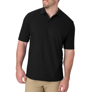 Mens Pique Short Sleeve Polo Shirt, Three-button Midweight For, Black, Medium US Mens Pique Short Sleeve Polo Shirt, Three-button Midweight For, Black, Medium US