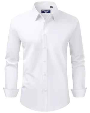 White Button Down Shirt Men Regular Fit Stretch Stain Shield Long Sleeve Solid Party Wedding Shirts,White,Medium White Button Down Shirt Men Regular Fit Stretch Stain Shield Long Sleeve Solid Party Wedding Shirts,White,Medium