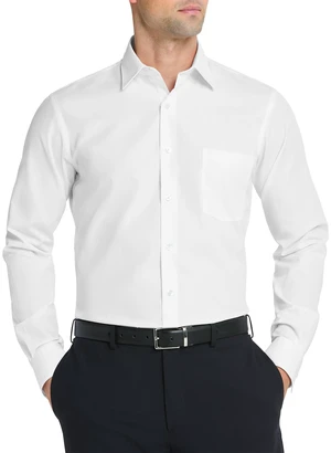 Men's Dress Shirt Fitted Poplin Solid, White, 15.5" Neck 32"-33" Sleeve Men's Dress Shirt Fitted Poplin Solid, White, 15.5" Neck 32"-33" Sleeve