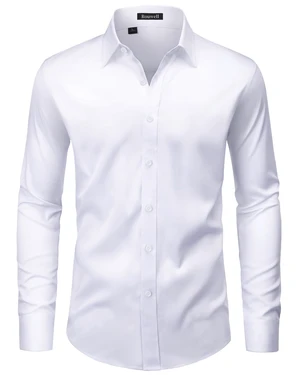 White Button Down Shirt Men Long Sleeve Non Iron Wrinkle Free Stretch Business Office Wedding Dress Shirts M White Button Down Shirt Men Long Sleeve Non Iron Wrinkle Free Stretch Business Office Wedding Dress Shirts M