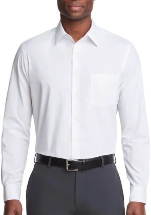 Men's Dress Shirt Regular Fit Poplin Solid, White, 17.5" Neck 34"-35" Sleeve Men's Dress Shirt Regular Fit Poplin Solid, White, 17.5" Neck 34"-35" Sleeve