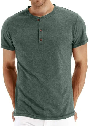 Men's Casual Slim Fit Short Sleeve Henley T-Shirts Cotton Shirts (US Medium, 01 Vg-Green) Men's Casual Slim Fit Short Sleeve Henley T-Shirts Cotton Shirts (US Medium, 01 Vg-Green)