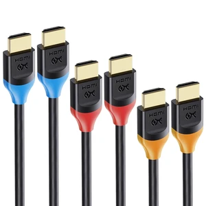 3-Pack 4K High Speed HDMI Cable, 3ft | 4K@60Hz, 2K@144Hz, FreeSync, G-SYNC, HDR, Color-Coded Connectors, for Gaming Monitor, PC, Apple TV and More 3-Pack 4K High Speed HDMI Cable, 3ft | 4K@60Hz, 2K@144Hz, FreeSync, G-SYNC, HDR, Color-Coded Connectors, for Gaming Monitor, PC, Apple TV and More