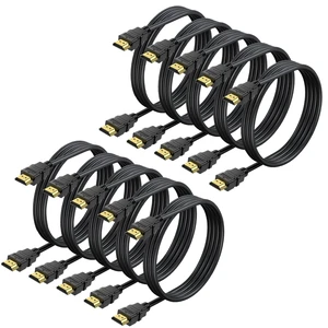 6.6FT HDMI Cable 10-Pack, Shielded 4K HDMI 2.0 Cord, Gold-Plated,3D HDR ARC | HDMI Multipack Bulk 120Hz &CL3 Rated, HDCP 2.2,for Docking Station,PC,Monitor, Switch,Splitter, PS5, PS4, Xbox, TV 6.6FT HDMI Cable 10-Pack, Shielded 4K HDMI 2.0 Cord, Gold-Plated,3D HDR ARC | HDMI Multipack Bulk 120Hz &CL3 Rated, HDCP 2.2,for Docking Station,PC,Monitor, Switch,Splitter, PS5, PS4, Xbox, TV