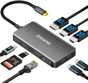 Laptop Docking Station 3 Monitors, USB C Dock 4K@60Hz with 2 HDMI,DP | 9-in-1 USB C Docking Station Dual HDMI, DP, 5Gbps USB C 3.0, 1 Gbps Ethernet, SD/TF, 100W PD,USB C Dongle for Dell/HP/Laptop Laptop Docking Station 3 Monitors, USB C Dock 4K@60Hz with 2 HDMI,DP | 9-in-1 USB C Docking Station Dual HDMI, DP, 5Gbps USB C 3.0, 1 Gbps Ethernet, SD/TF, 100W PD,USB C Dongle for Dell/HP/Laptop