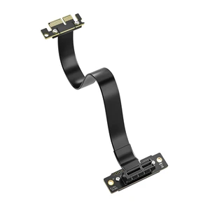 PCIe 3.0 x1 Riser Cable, Male 90° to Female 90° EMI-Shielded GPU Jumper Cable for Graphics Cards, 20cm/0.66ft PCIe 3.0 x1 Riser Cable, Male 90° to Female 90° EMI-Shielded GPU Jumper Cable for Graphics Cards, 20cm/0.66ft