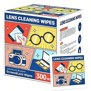 300 Count Lens Cleaning Wipes, Pre-Moistened Individually Wrapped Eyeglass Cleaner Wipes, Streak-Free, Scratch-Free, Quick-Dry for Glasses, Sunglasses, Camera Lenses, Phone Screens and Electronics 300 Count Lens Cleaning Wipes, Pre-Moistened Individually Wrapped Eyeglass Cleaner Wipes, Streak-Free, Scratch-Free, Quick-Dry for Glasses, Sunglasses, Camera Lenses, Phone Screens and Electronics