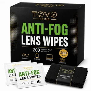 Lens Wipes for Eyeglasses, 200 Individually Wrapped Eyeglass Cleaning Wipes, Anti-Fog Streak-Free Glasses Cleaner Wipes for Sunglasses, Screens, Camera Lenses + Microfiber Cloth Lens Wipes for Eyeglasses, 200 Individually Wrapped Eyeglass Cleaning Wipes, Anti-Fog Streak-Free Glasses Cleaner Wipes for Sunglasses, Screens, Camera Lenses + Microfiber Cloth