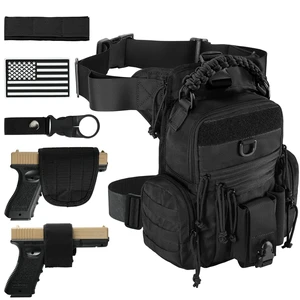 Military Tactical Drop Thigh Pouch Bag Cross Over Leg Concealed Carry Leg Convertible Shoulder Bag with Double Removable Pistol Holster Military Tactical Drop Thigh Pouch Bag Cross Over Leg Concealed Carry Leg Convertible Shoulder Bag with Double Removable Pistol Holster