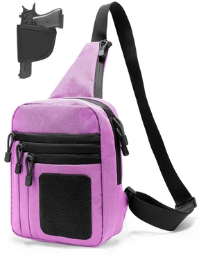 Concealed Carry Gun Bag for Men & Women, Sling Pistol Bag for Handguns CCW Shoulder Bag Tactical Crossbody Chest Pack Range Bags with Holster (Purple - 1.01) Concealed Carry Gun Bag for Men & Women, Sling Pistol Bag for Handguns CCW Shoulder Bag Tactical Crossbody Chest Pack Range Bags with Holster (Purple - 1.01)