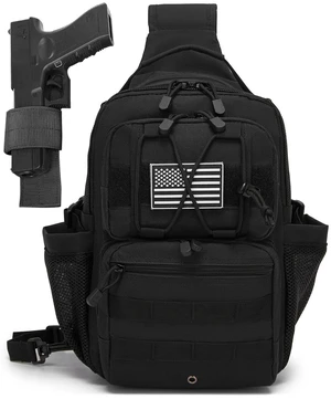 Tactical Sling Backpack Holster Shoulder Crossbody Range Bag Mens | 15L, Water Bottle Holder, Radio Pouch, Phone Pocket, 6 Elastic Slots Tactical Sling Backpack Holster Shoulder Crossbody Range Bag Mens | 15L, Water Bottle Holder, Radio Pouch, Phone Pocket, 6 Elastic Slots