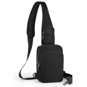 Sling Bag, Crossbody Bag with Zipper Lock, RFID & Water Resistant for Women Men Small Chest Bags for Travel (Black) Sling Bag, Crossbody Bag with Zipper Lock, RFID & Water Resistant for Women Men Small Chest Bags for Travel (Black)