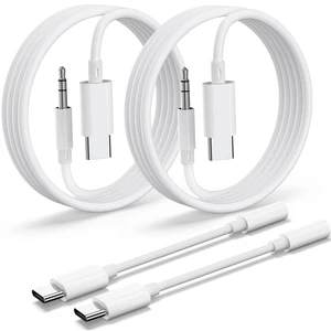 USB C to 3.5mm AUX Cable Set, 4 Pack, AUX to USB C Cord & Adapter | 2 AUX cords + 2 DAC audio dongles, USB C to AUX,Compatible with iPhone 17/16/15, Samsung Galaxy S25, Car Stereo & Headphones USB C to 3.5mm AUX Cable Set, 4 Pack, AUX to USB C Cord & Adapter | 2 AUX cords + 2 DAC audio dongles, USB C to AUX,Compatible with iPhone 17/16/15, Samsung Galaxy S25, Car Stereo & Headphones