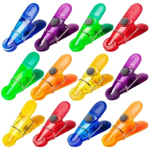 12 Pack Chip Clips Bag Clips, Food Snacks Bag Clip Sealing Bar | Magnetic Bag Clips for Food Package, Refrigerator Magnet Clips for Kitchen Fridge Office Use, Plastic Cloth Pins 12 Pack Chip Clips Bag Clips, Food Snacks Bag Clip Sealing Bar | Magnetic Bag Clips for Food Package, Refrigerator Magnet Clips for Kitchen Fridge Office Use, Plastic Cloth Pins