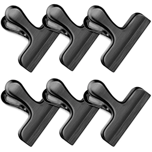 6 Pack Black Chip Clips Bag Clips for Food Snack Kitchen Storage | Heavy Duty, Stainless Steel, Air Tight Seal, Durable Metal Clamps for Refrigerator Home Office, Use for Bread Coffee Paper 6 Pack Black Chip Clips Bag Clips for Food Snack Kitchen Storage | Heavy Duty, Stainless Steel, Air Tight Seal, Durable Metal Clamps for Refrigerator Home Office, Use for Bread Coffee Paper