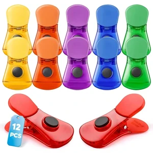 Chip Clips Bag Clips, 12Pack Magnetic Bag Clip for Food Storage | Snack Bread Bag Clips, Heavy Duty Plastic Refrigerator Magnet Air-Tight Clip, Clothes Pins for Home Kitchen Office, 6 Colors Chip Clips Bag Clips, 12Pack Magnetic Bag Clip for Food Storage | Snack Bread Bag Clips, Heavy Duty Plastic Refrigerator Magnet Air-Tight Clip, Clothes Pins for Home Kitchen Office, 6 Colors