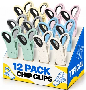 12 Pack Chip Clips for Bags, Magnetic Bag Clips for Food Storage | Food Clip for Pantry, Kitchen & Refrigerator, Heavy Duty Plastic Bag Clips for Chips, Cereal & Bread Bags, Pastel Colors 12 Pack Chip Clips for Bags, Magnetic Bag Clips for Food Storage | Food Clip for Pantry, Kitchen & Refrigerator, Heavy Duty Plastic Bag Clips for Chips, Cereal & Bread Bags, Pastel Colors