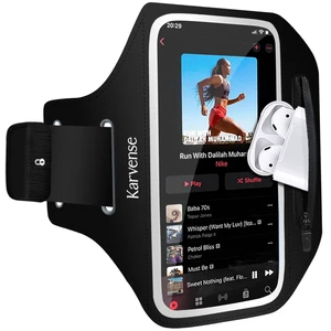Running Phone Holder, Arm Band for Running for iPhone & Samsung Galaxy, Cell Phone Armband Holder for Walking, Gym, Workout, Men, Women, w/Adjustable Strap & Zipper Pocket (Black-L) Running Phone Holder, Arm Band for Running for iPhone & Samsung Galaxy, Cell Phone Armband Holder for Walking, Gym, Workout, Men, Women, w/Adjustable Strap & Zipper Pocket (Black-L)