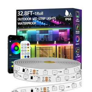 32.8FT Outdoor LED Strip Light Waterproof,IP68 Outside RGB+IC Light Strip with App/Remote Control,Chase Mode,Music Sync Light for Balcony,Deck,Rooftop,Garden,Pool 32.8FT Outdoor LED Strip Light Waterproof,IP68 Outside RGB+IC Light Strip with App/Remote Control,Chase Mode,Music Sync Light for Balcony,Deck,Rooftop,Garden,Pool