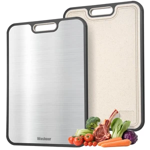 Titanium Cutting Board for Kitchen 16" x 11", 2-in-1 Cutting Mat | Titanium/PP Cutting Board Non Toxic, Juice Groove & Spice Grinder, Non-Slip, Large Surface Titanium Cutting Board for Kitchen 16" x 11", 2-in-1 Cutting Mat | Titanium/PP Cutting Board Non Toxic, Juice Groove & Spice Grinder, Non-Slip, Large Surface