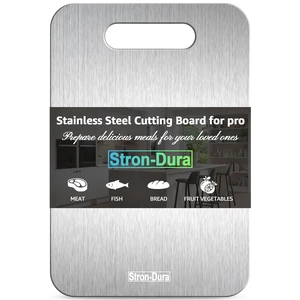 Stainless Steel Cutting Board for Kitchen, 13.4" x 9" Food Safe Metal Chopping Board, Dishwasher Safe, Double Sided Odorless, Cutting Boards for Meat Veggies Camping, Medium Stainless Steel Cutting Board for Kitchen, 13.4" x 9" Food Safe Metal Chopping Board, Dishwasher Safe, Double Sided Odorless, Cutting Boards for Meat Veggies Camping, Medium