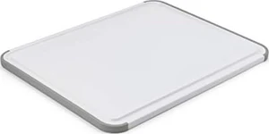 Classic Cutting Board with Perimeter Trench and Non Slip Edges, Dishwasher Safe, 11 inch x 14 inch, White and Gray Classic Cutting Board with Perimeter Trench and Non Slip Edges, Dishwasher Safe, 11 inch x 14 inch, White and Gray