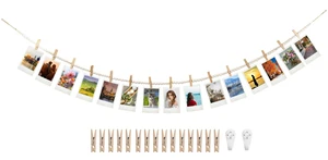 Hanging Photo Display with 15 Clips, 67 Inch Boho Wooden Bead Photo String | Photo Banner Garland,Kids Artwork Display,Picture Display Photo Hanger Hanging Photo Display with 15 Clips, 67 Inch Boho Wooden Bead Photo String | Photo Banner Garland,Kids Artwork Display,Picture Display Photo Hanger