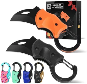 2 Pack Small Pocket Knife Gifts for Men & Women | Folding Box Cutter, Birthday & Stocking Stuffers Gifts for Wife Husband Dad Mom (Black & Orange) 2 Pack Small Pocket Knife Gifts for Men & Women | Folding Box Cutter, Birthday & Stocking Stuffers Gifts for Wife Husband Dad Mom (Black & Orange)