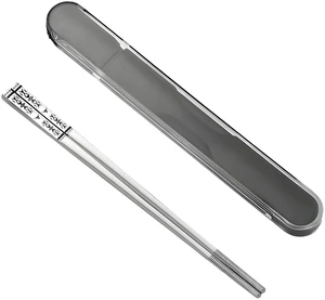 Metal Chopsticks With Case,18/8 Stainless Steel,Reusable 1 Pair,Silvery | Gift Idea,Portable Cutlery,Travel Chopstick,Dishwasher Safe,Square,Lightweight,Non-Slip,Essential tableware for Asian cuisine Metal Chopsticks With Case,18/8 Stainless Steel,Reusable 1 Pair,Silvery | Gift Idea,Portable Cutlery,Travel Chopstick,Dishwasher Safe,Square,Lightweight,Non-Slip,Essential tableware for Asian cuisine