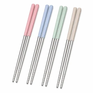 304 Stainless Steel Chopsticks, 4 Pairs, Multicolor, Non-Slip 304 Stainless Steel Chopsticks, 4 Pairs, Multicolor, Non-Slip