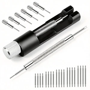 Heavy Duty Watch Link Removal Tool Kit, Watch Band Resizing Tool | With Extra Pins & Spring Bars, Precision Pin Removal, Easy Operation, Durable Metal, for Most Watch Strap Adjustment & Repair Heavy Duty Watch Link Removal Tool Kit, Watch Band Resizing Tool | With Extra Pins & Spring Bars, Precision Pin Removal, Easy Operation, Durable Metal, for Most Watch Strap Adjustment & Repair