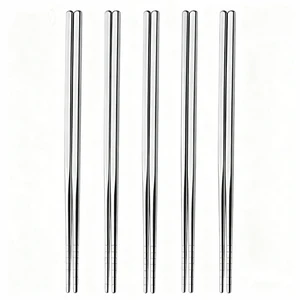 Reusable Metal Chopsticks, 5-Pair Gift Set: Premium 304 Stainless Steel, Lightweight Square Grip, Dishwasher Safe for Easy Care, Sleek Hollow Design (Sliver) Reusable Metal Chopsticks, 5-Pair Gift Set: Premium 304 Stainless Steel, Lightweight Square Grip, Dishwasher Safe for Easy Care, Sleek Hollow Design (Sliver)