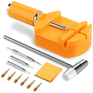 Watch Link Removal KitProfessional Pin Remover and Band Adjuster | Resizing Tool And Repair Set for Bracelet Adjustment & Replacement with 6 Extra Pins1 double-head hammer and 1 spring bar Watch Link Removal KitProfessional Pin Remover and Band Adjuster | Resizing Tool And Repair Set for Bracelet Adjustment & Replacement with 6 Extra Pins1 double-head hammer and 1 spring bar