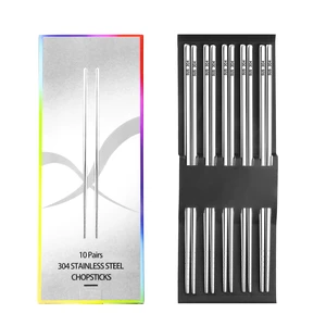 10 Pairs 304 Stainless Steel Chopsticks, Silver | NonSlip Heat Lightweight Chop Sticks,Food Grade Metal Chopsticks Dishwasher Safe,Chopsticks Reusable for Daily Meals&Gift 10 Pairs 304 Stainless Steel Chopsticks, Silver | NonSlip Heat Lightweight Chop Sticks,Food Grade Metal Chopsticks Dishwasher Safe,Chopsticks Reusable for Daily Meals&Gift