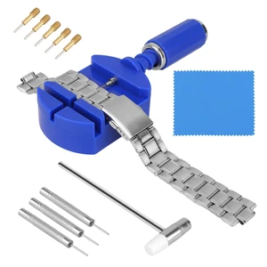 Watch Link Removal Kit, 11 PCS Watch Band Adjustment Tool Kit Watch Link Remover with Watch Pin Pusher, Watch Pins and Hammer for Watch Bracelet Sizing, Watch Strap Adjustment and Watch Repairing Watch Link Removal Kit, 11 PCS Watch Band Adjustment Tool Kit Watch Link Remover with Watch Pin Pusher, Watch Pins and Hammer for Watch Bracelet Sizing, Watch Strap Adjustment and Watch Repairing