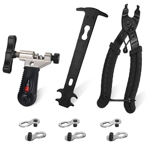 Bike Chain Repair Tool Kit, Bicycle Chain Breaker Removal Tool Set | Master Link Pliers & Chain Breaker & Chain Wear Indicator Checker & Reusable Missing Connector for 6/7/8/9/10 Speed Chain Bike Chain Repair Tool Kit, Bicycle Chain Breaker Removal Tool Set | Master Link Pliers & Chain Breaker & Chain Wear Indicator Checker & Reusable Missing Connector for 6/7/8/9/10 Speed Chain