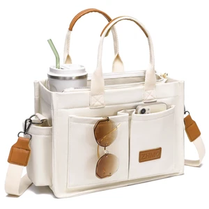 Canvas Tote Bag for Women With Compartments and Zipper,White Women's Bags Crossbody Bags Work Laptop Tote Bag Large Satchels Handbag Tote Purse Everyday Shoulder Bag for Travel Nurse Teacher Gift Canvas Tote Bag for Women With Compartments and Zipper,White Women's Bags Crossbody Bags Work Laptop Tote Bag Large Satchels Handbag Tote Purse Everyday Shoulder Bag for Travel Nurse Teacher Gift