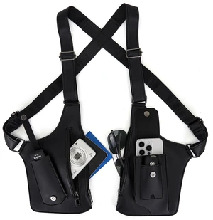 Double Shoulder Armpit Bag for Men with Adjustable Strap | Leather underarm shoulder bag for men with anti-theft Multi-Pockets phone wallet Ideal for Travel & Daily Commute (Black) Double Shoulder Armpit Bag for Men with Adjustable Strap | Leather underarm shoulder bag for men with anti-theft Multi-Pockets phone wallet Ideal for Travel & Daily Commute (Black)