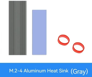 TEUCER M.2-4 Grey SSD Cooler, Anodic Sandblasting Aluminum Heatsink with Thermal Conductive Gasket for 2280 M.2 SSD TEUCER M.2-4 Grey SSD Cooler, Anodic Sandblasting Aluminum Heatsink with Thermal Conductive Gasket for 2280 M.2 SSD