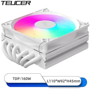TEUCER TE-45 Low Profile CPU Cooler, 45mm Height 6 Heat Pipe 92mm PWM ARGB CPU Air Cooler TEUCER TE-45 Low Profile CPU Cooler, 45mm Height 6 Heat Pipe 92mm PWM ARGB CPU Air Cooler