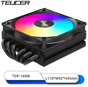 TEUCER TE-45 Low Profile CPU Cooler, 45mm Height 6 Heat Pipe 92mm PWM ARGB CPU Air Cooler TEUCER TE-45 Low Profile CPU Cooler, 45mm Height 6 Heat Pipe 92mm PWM ARGB CPU Air Cooler