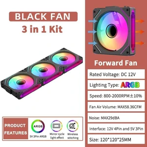 TEUCER DL-1 120mm ARGB Case Fan, Wire-Free Splicing PWM 4Pin Hydraulic Bearing PC Cooling Fan TEUCER DL-1 120mm ARGB Case Fan, Wire-Free Splicing PWM 4Pin Hydraulic Bearing PC Cooling Fan