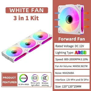TEUCER DL-1 120mm ARGB Case Fan, Wire-Free Splicing PWM 4Pin Hydraulic Bearing PC Cooling Fan TEUCER DL-1 120mm ARGB Case Fan, Wire-Free Splicing PWM 4Pin Hydraulic Bearing PC Cooling Fan
