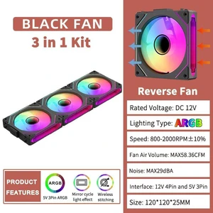 TEUCER DL-1 120mm ARGB Case Fan, Wire-Free Splicing PWM 4Pin Hydraulic Bearing PC Cooling Fan TEUCER DL-1 120mm ARGB Case Fan, Wire-Free Splicing PWM 4Pin Hydraulic Bearing PC Cooling Fan