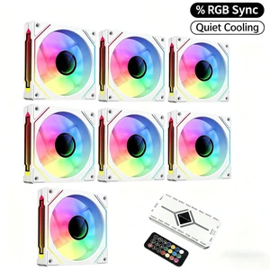 TEUCER Infinite Mirror 4 Pro 120mm ARGB Case Fan, 4-Pin PWM Cooling Fan, 5V 3Pin Motherboard Sync, Hydraulic Bearing, Quiet PC Fan for Computer Case & Liquid Radiator TEUCER Infinite Mirror 4 Pro 120mm ARGB Case Fan, 4-Pin PWM Cooling Fan, 5V 3Pin Motherboard Sync, Hydraulic Bearing, Quiet PC Fan for Computer Case & Liquid Radiator