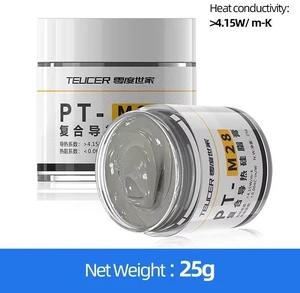Teucer PT-M28 Processor Heat-dissipating Thermal Grease PC Computer CPU GPU Compound Cooling Paste 25g Bottled with Scraper Teucer PT-M28 Processor Heat-dissipating Thermal Grease PC Computer CPU GPU Compound Cooling Paste 25g Bottled with Scraper